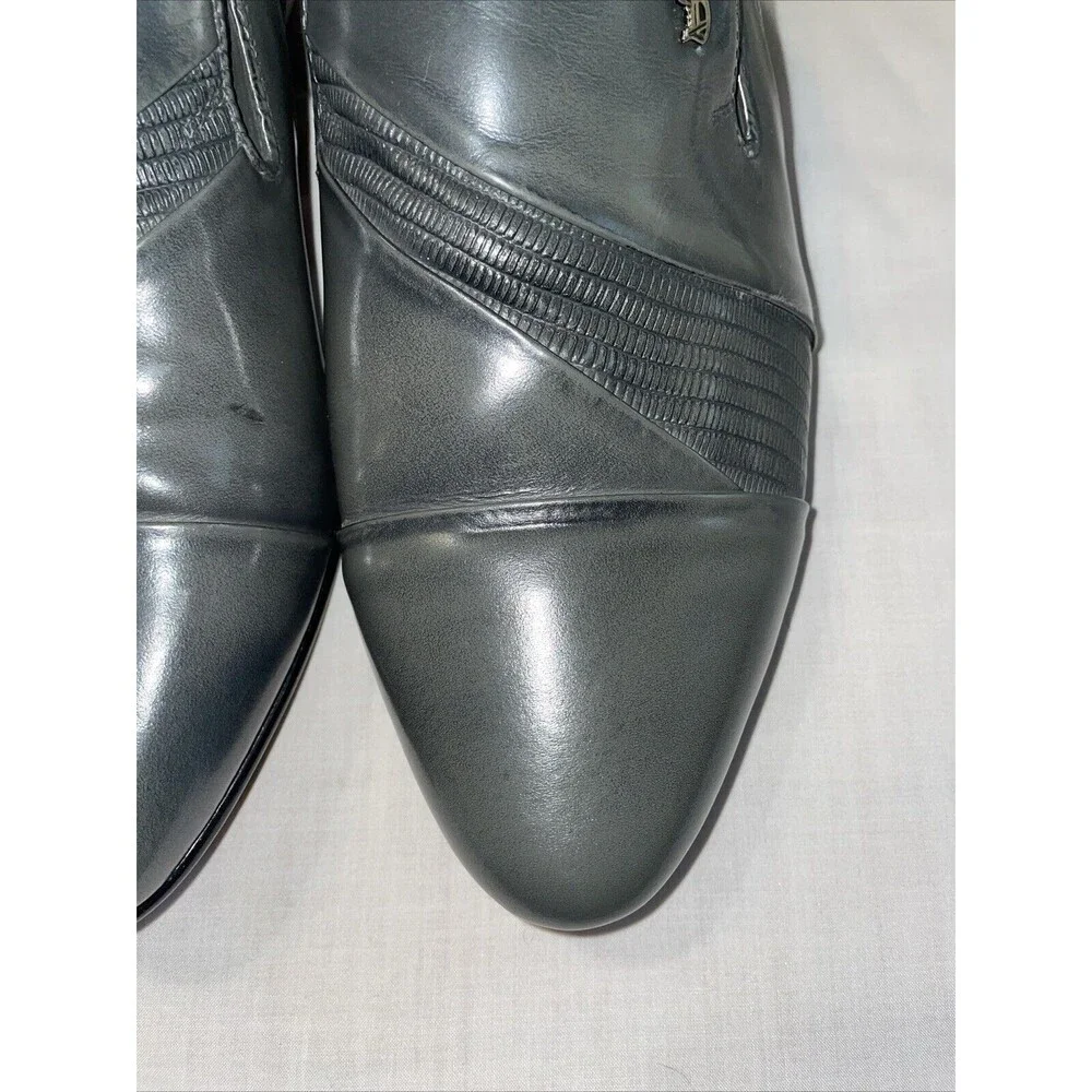 D’italo By Globe Men’s Dress Loafers Size 9.5 M Gray Leather Formal Business